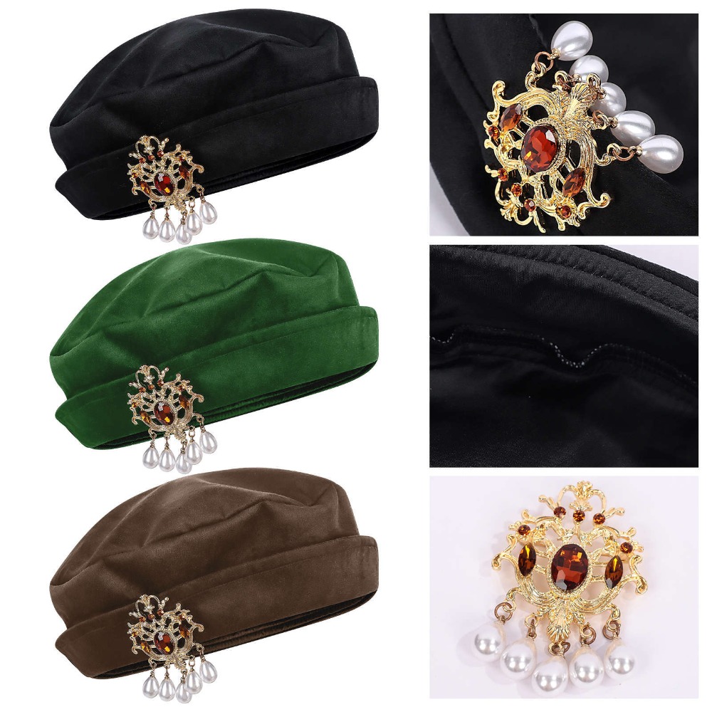 Men'S Accessories Vintage - Cappello Berretto Medievale Tudor da Uomo,