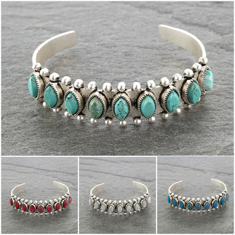 Men Accessories India - Bracciale vintage turchese tibetano per donna