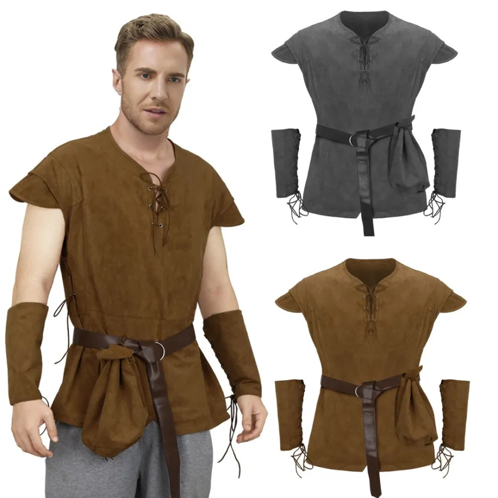 Men'S Viking Accessories - Camicia tunica medievale da uomo con