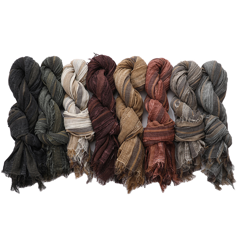 Men'S Accessories Vintage - Sciarpa Vintage a Righe Patchwork per